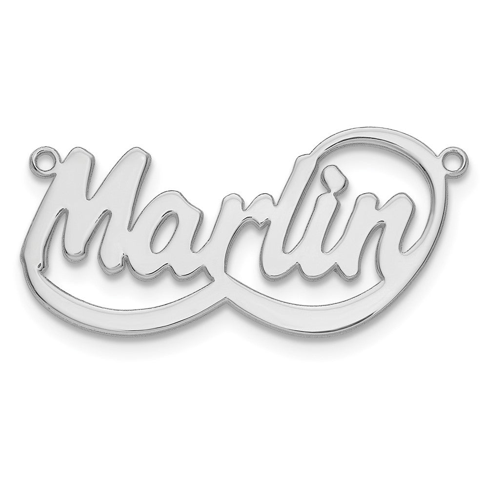 14k White gold Swoop Name Plate
