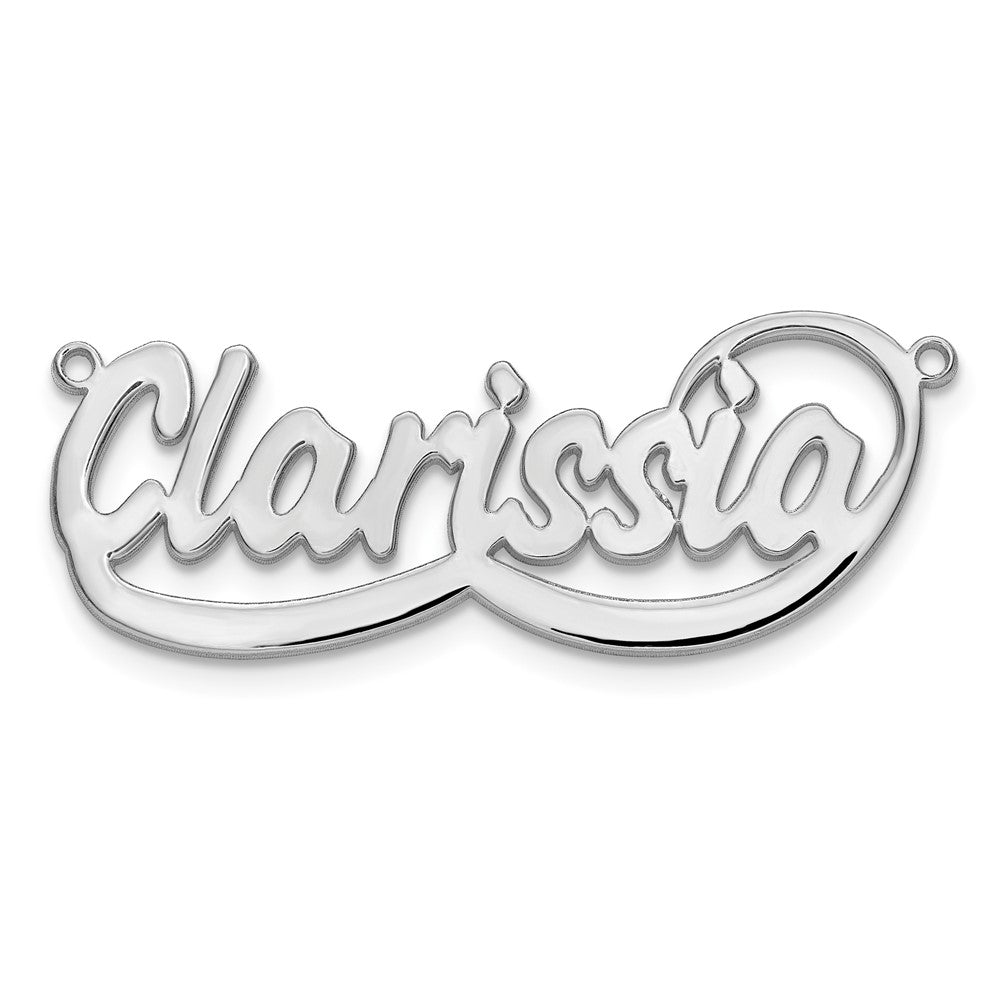 14k White gold Swoop Name Plate