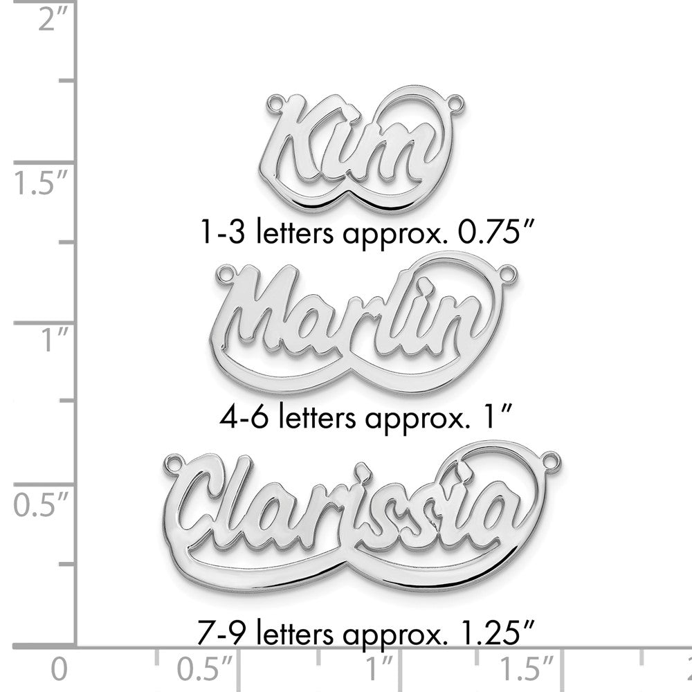 14k White gold Swoop Name Plate