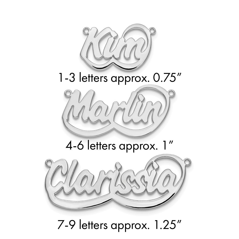 14k White gold Swoop Name Plate