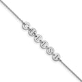 10k White Gold Epoxy Letter Disc Bracelet