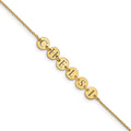 14k Yellow Gold Epoxy Letter Disc Bracelet