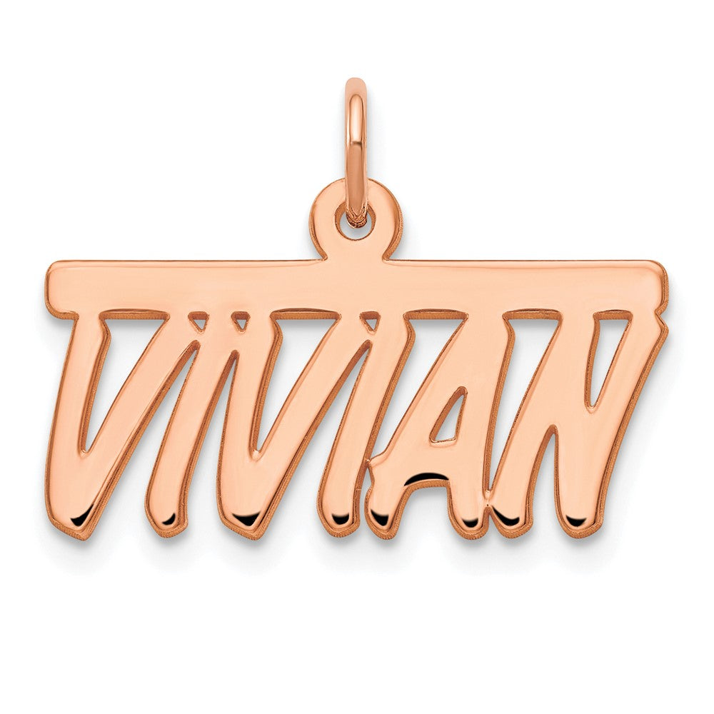 Sterling Silver/Rose-plated Top Bar Name Plate