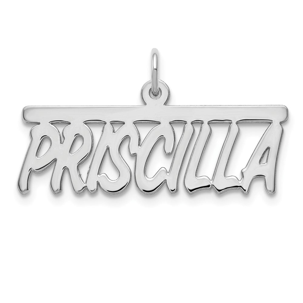 10k White Gold Top Bar Name Plate