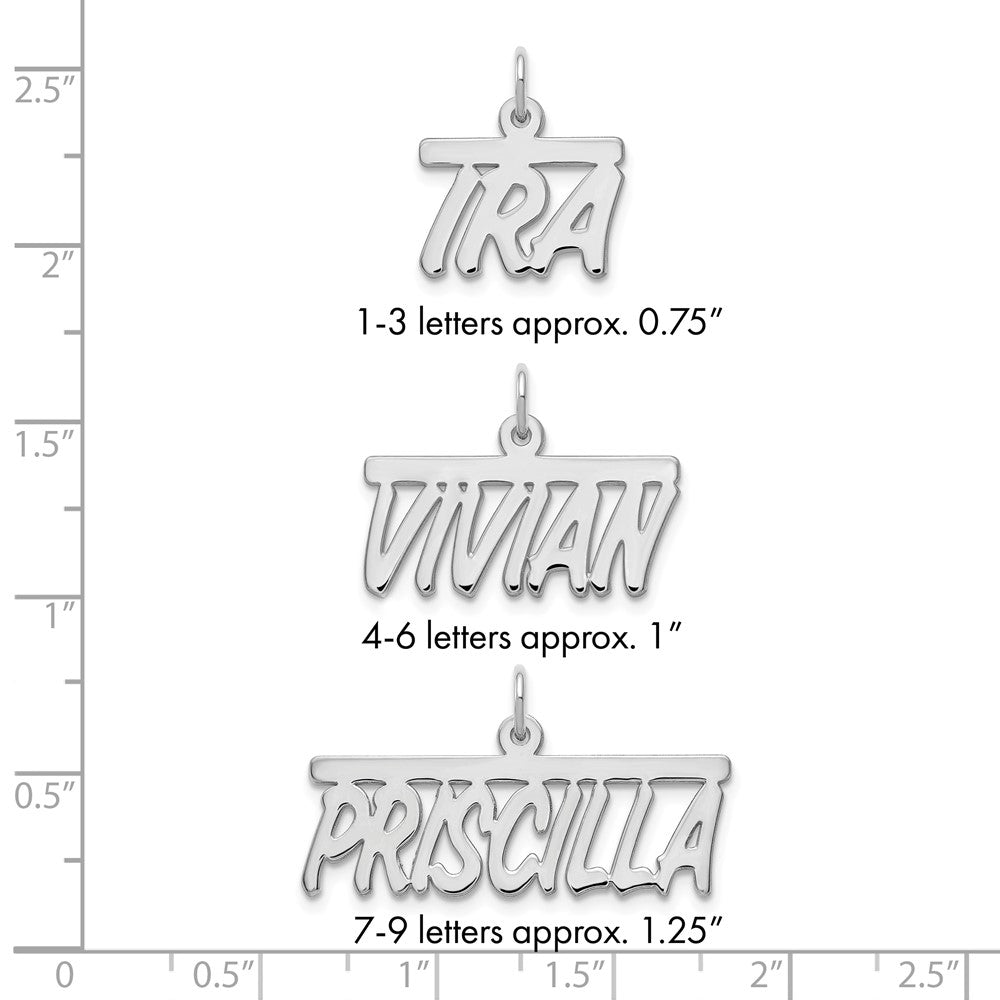 14k White Gold Top Bar Name Plate