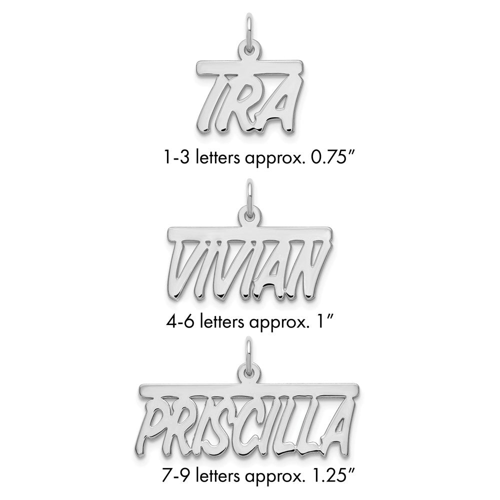 14k White Gold Top Bar Name Plate