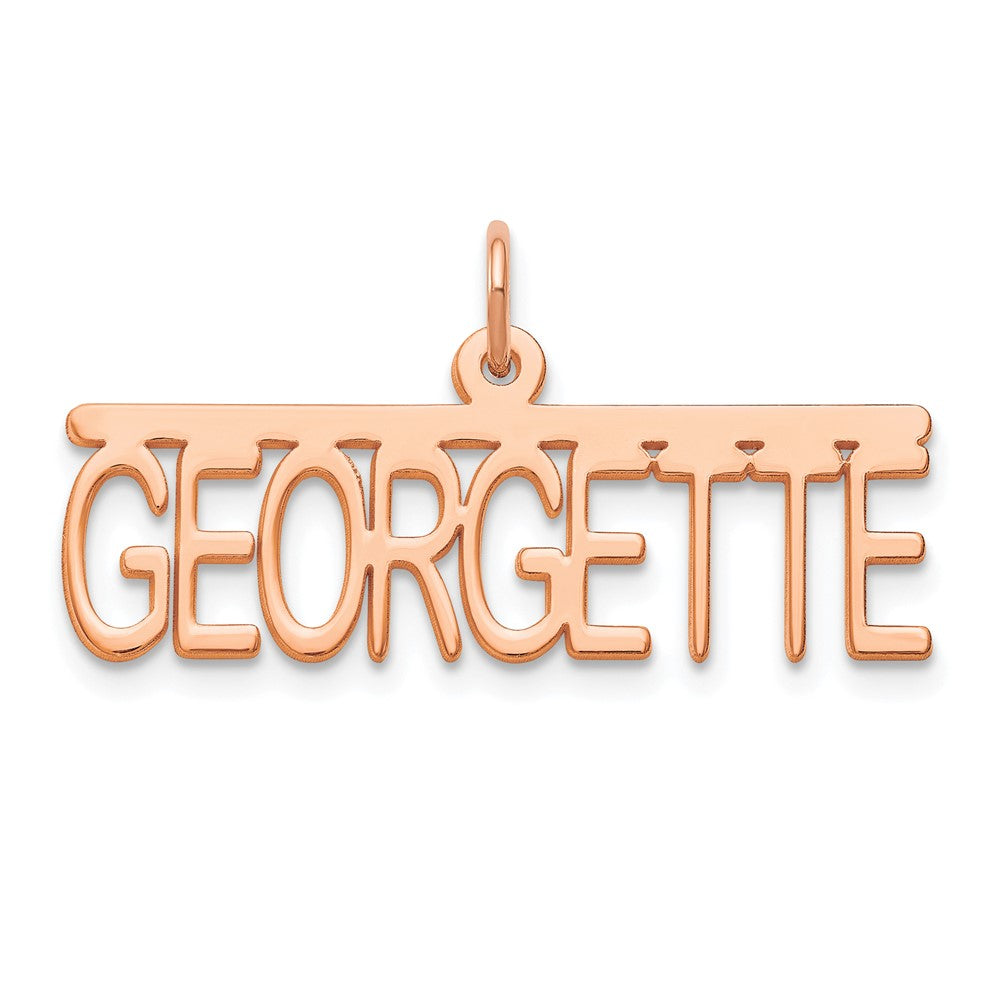 Sterling Silver/Rose-plated Top Bar Name Plate