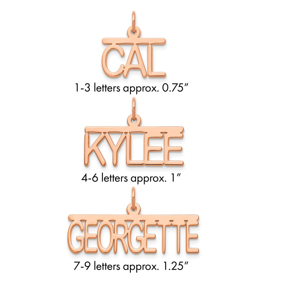 14k Rose Gold Top Bar Name Plate
