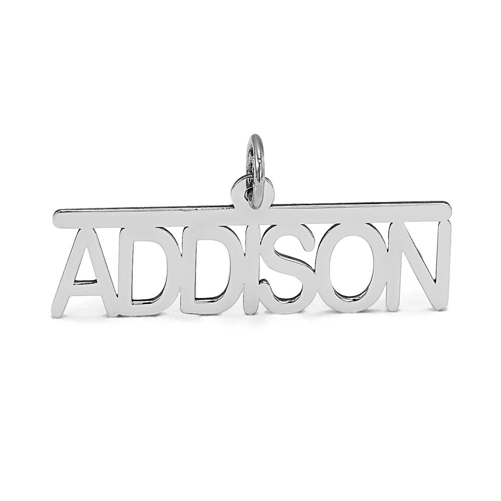 14k White Gold Top Bar Name Plate