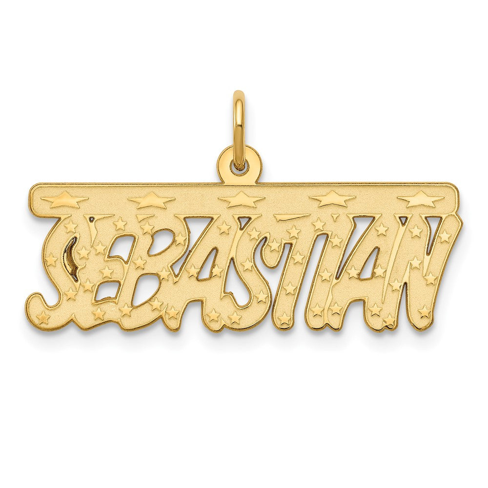 Sterling Silver/Gold-plated Satin Stars Name Plate