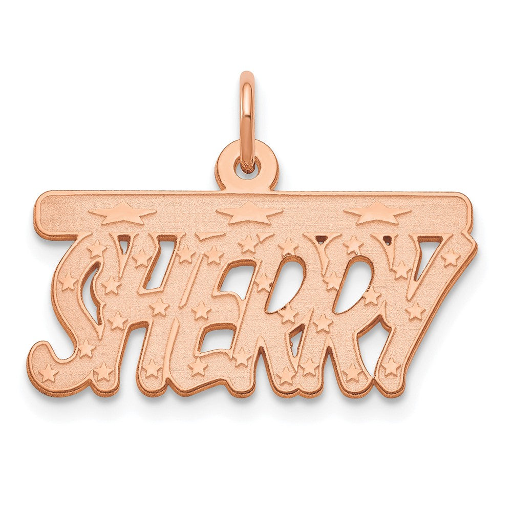 Sterling Silver/Rose-plated Satin Stars Name Plate