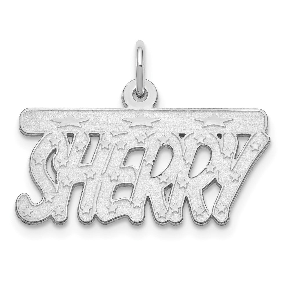 14k White Gold Satin Stars Name Plate