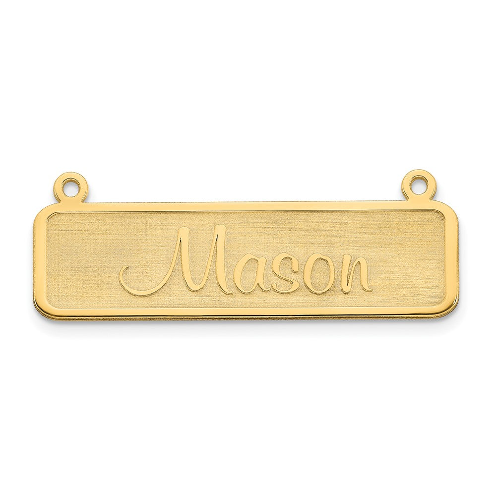 14k Yellow Gold Satin Name Plate Bar