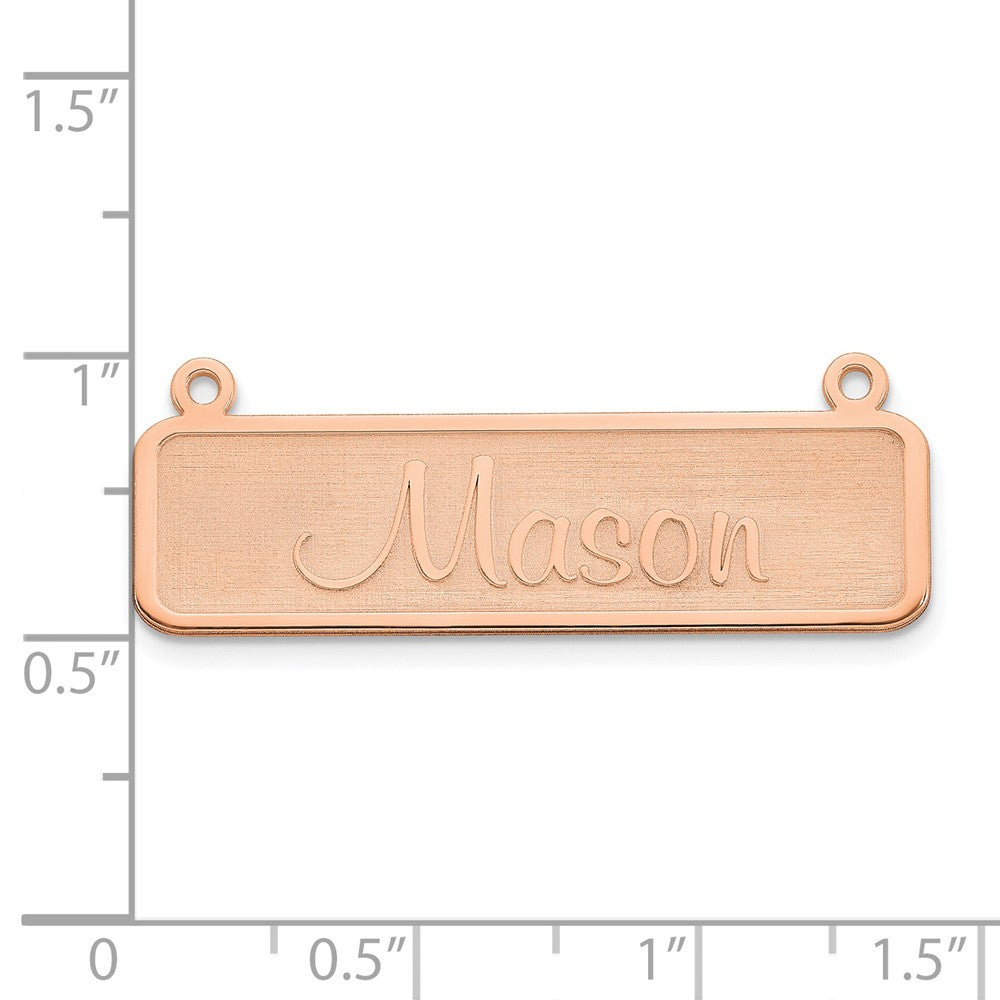 14k Rose Gold Satin Name Plate Bar