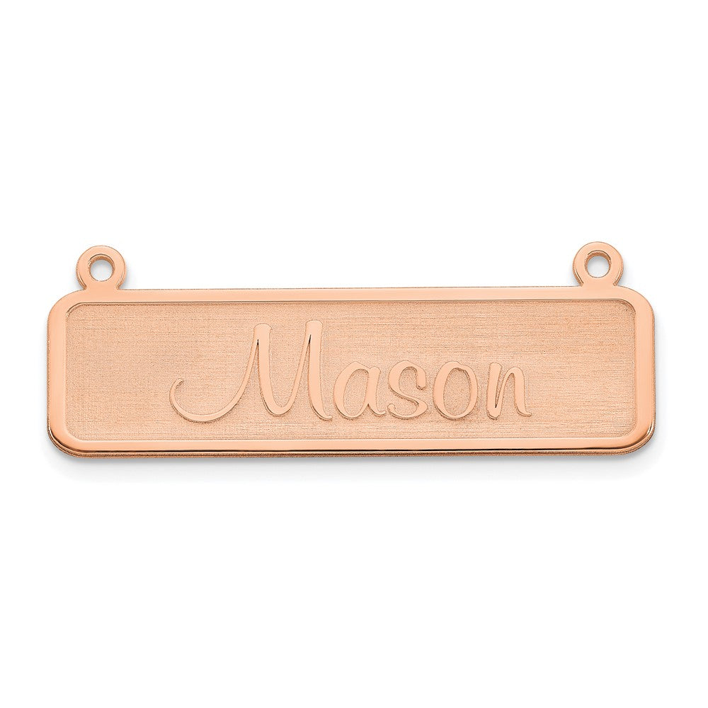 Sterling Silver/Rose-plated Satin Name Plate Bar