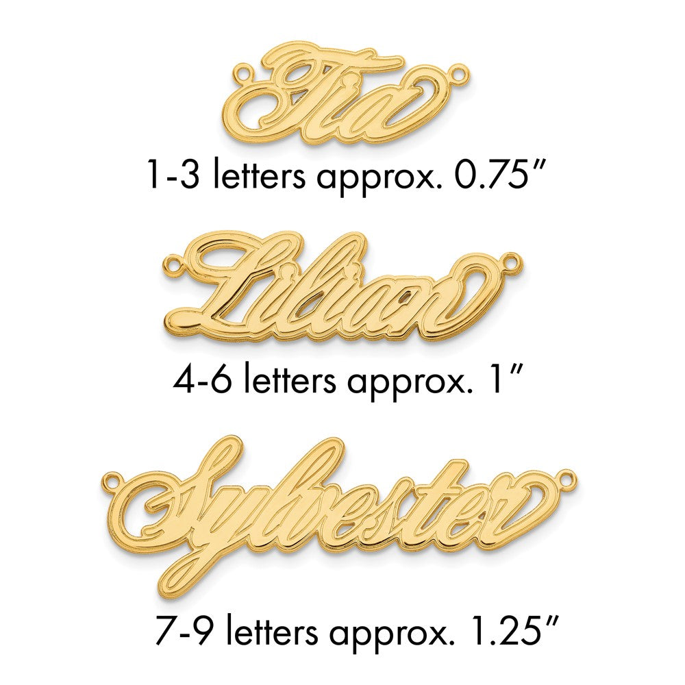 14k Yellow Gold Etched Name Plate