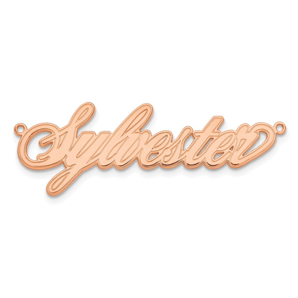 14k Rose Gold Etched Name Plate