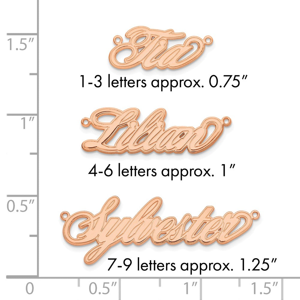 14k Rose Gold Etched Name Plate
