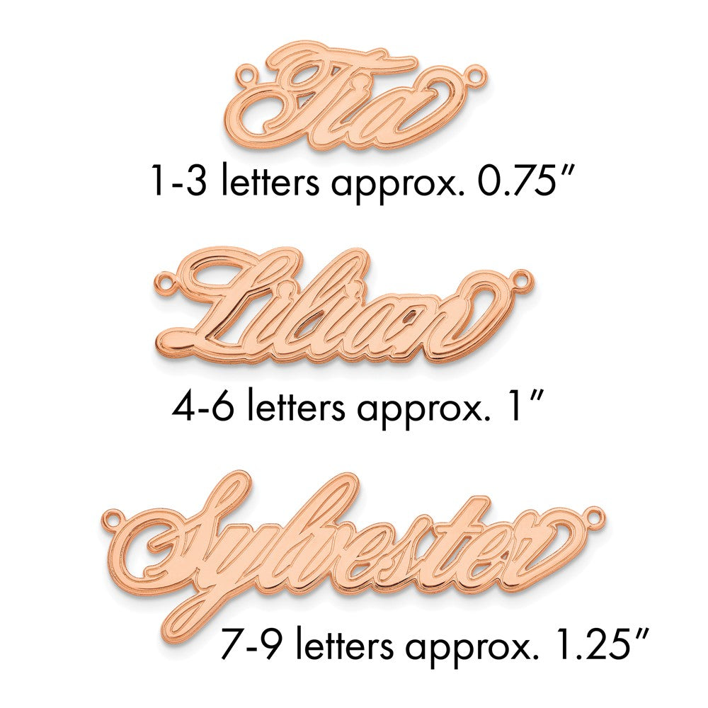 Sterling Silver/Rose-plated Etched Name Plate