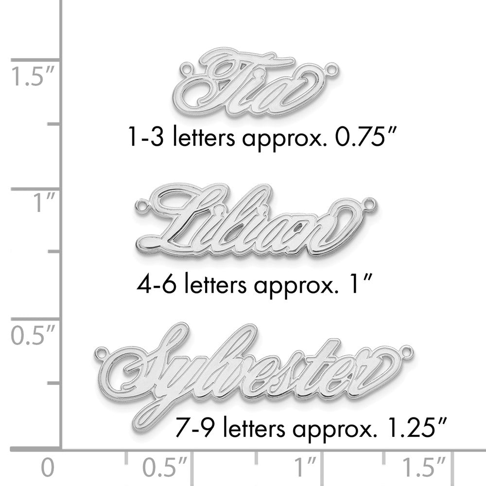 10k White Gold Etched Name Plate