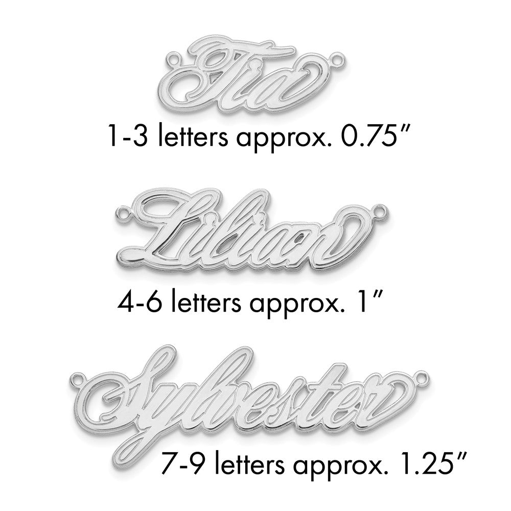 14k White Gold Etched Name Plate