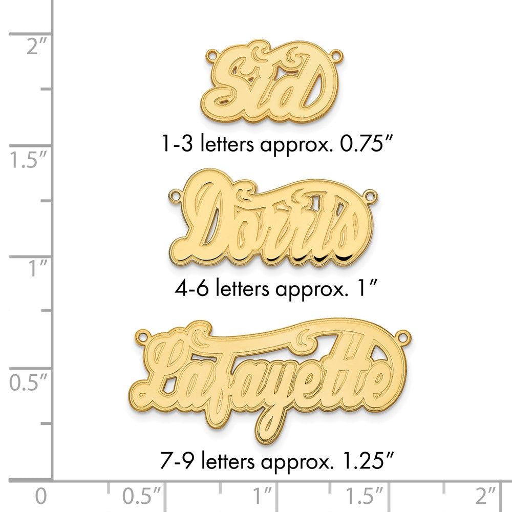 Sterling Silver/Gold-plated Etched Name Plate