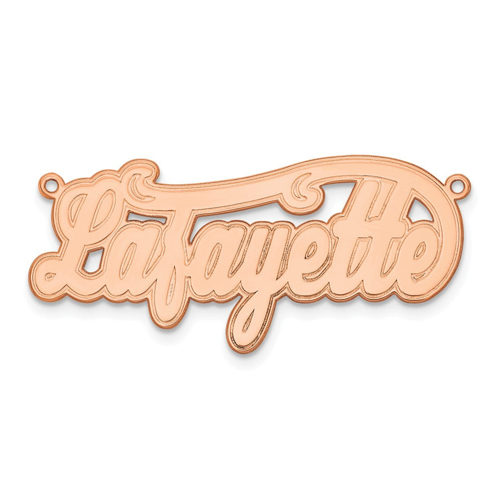 Sterling Silver/Rose-plated Etched Name Plate