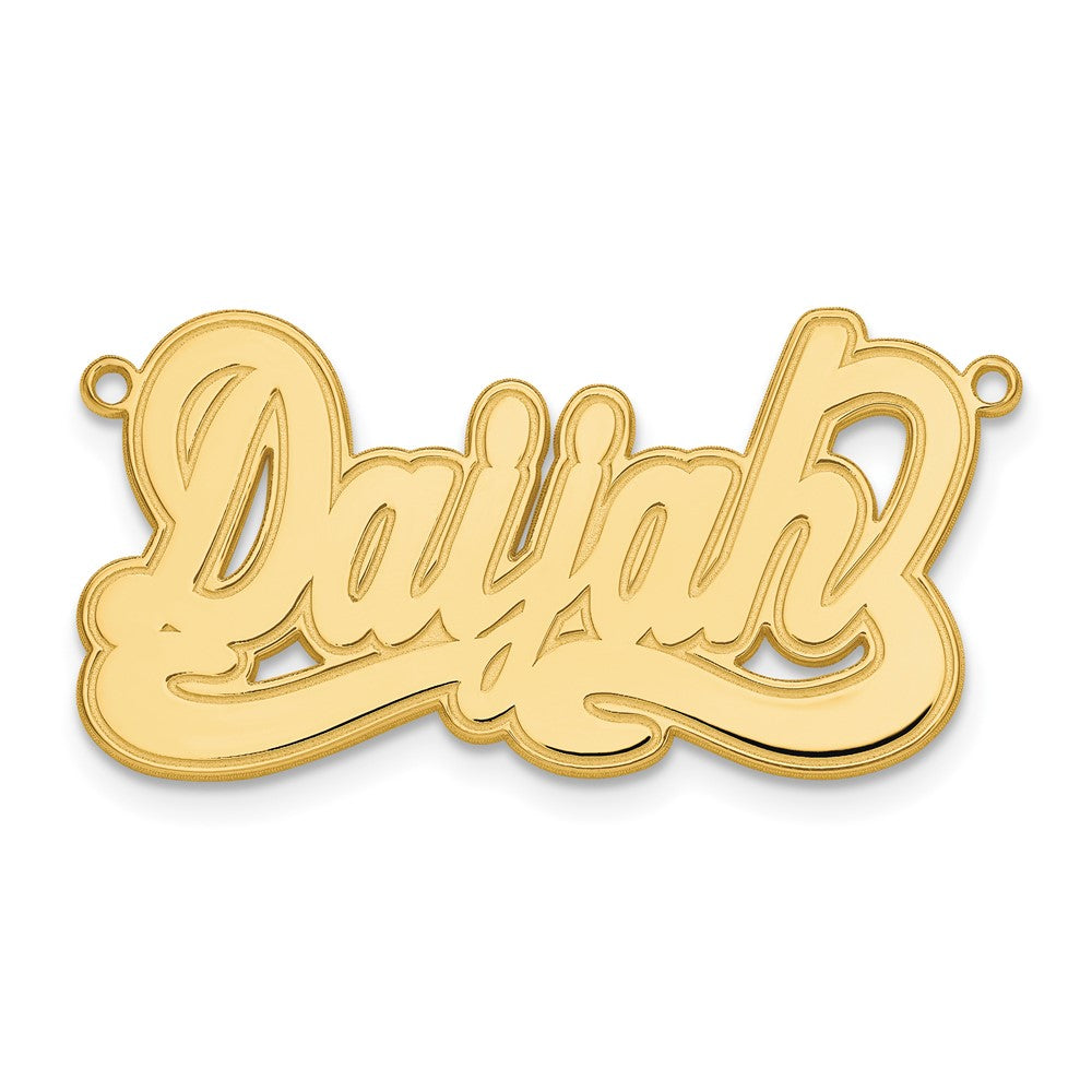 14k Yellow Gold Etched Name Plate