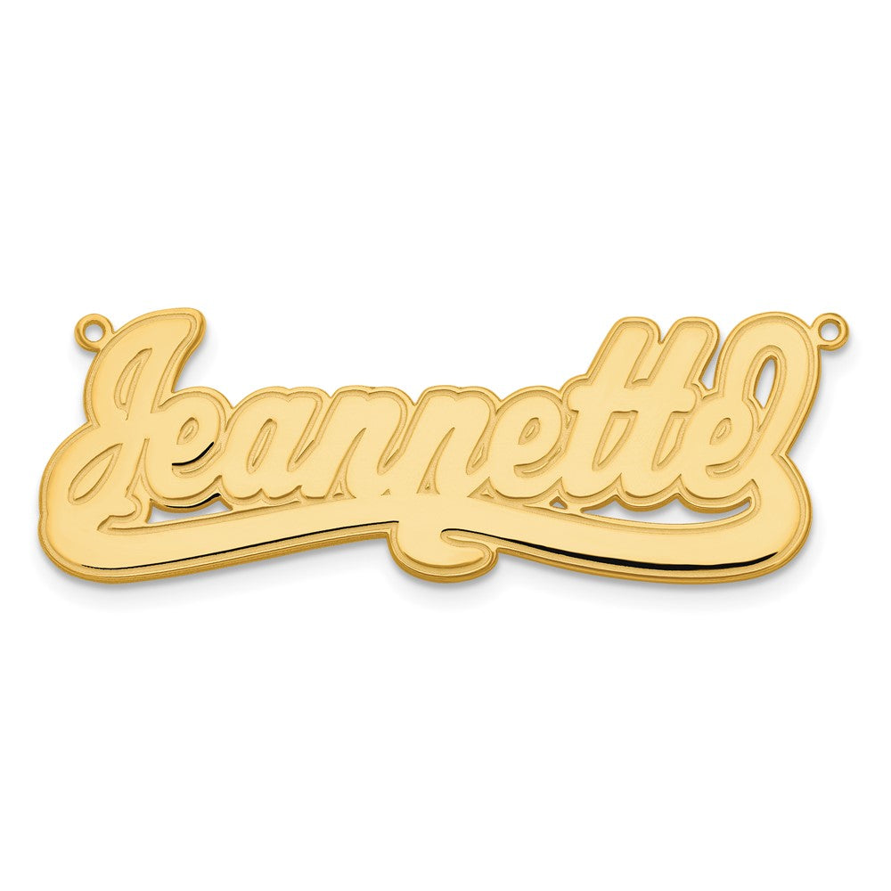 14k Yellow Gold Etched Name Plate