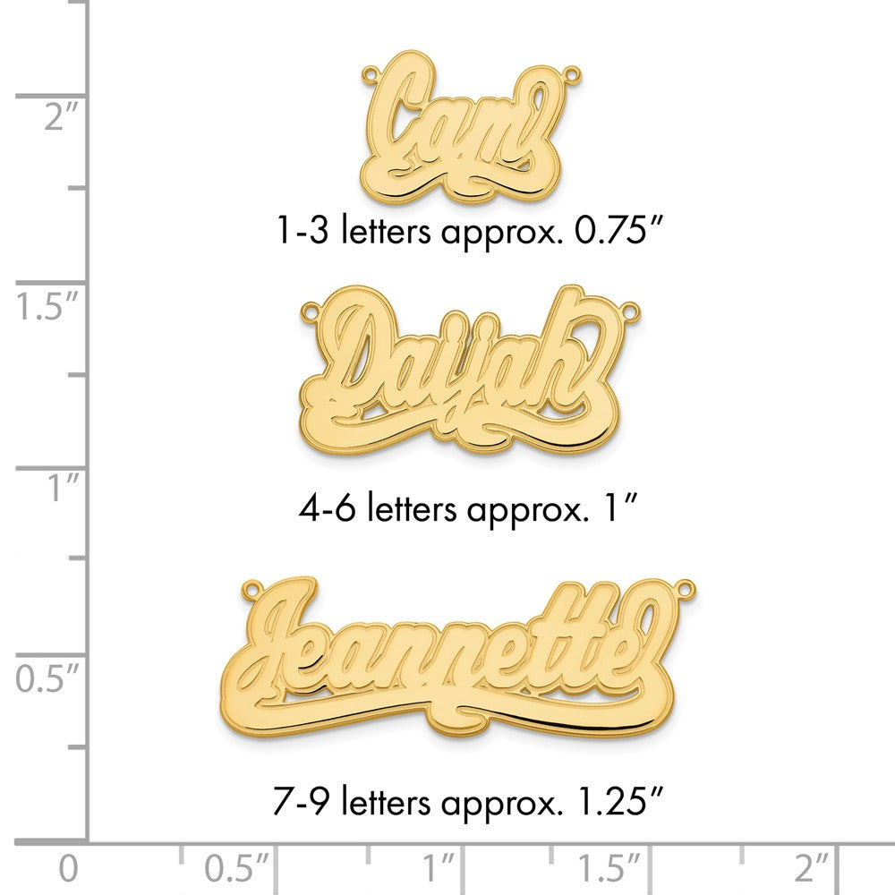 14k Yellow Gold Etched Name Plate