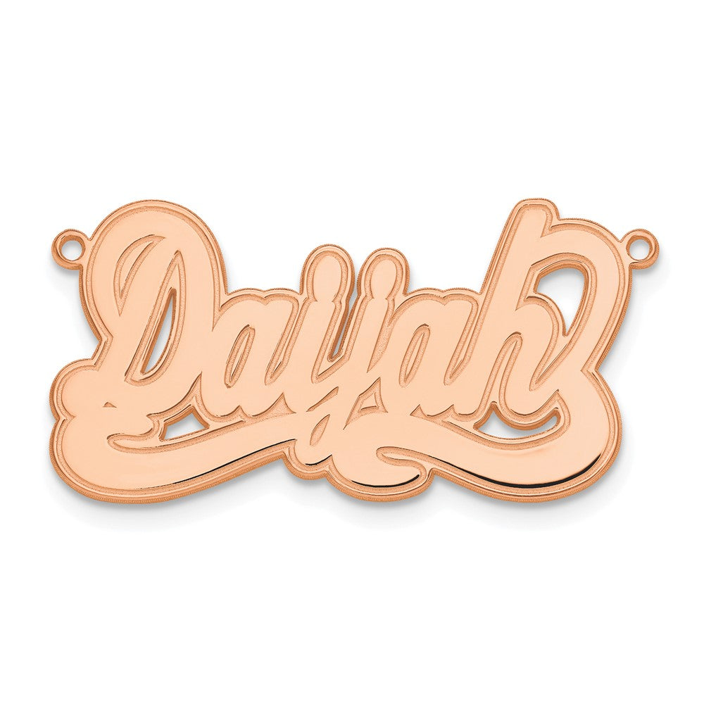 Sterling Silver/Rose-plated Etched Name Plate