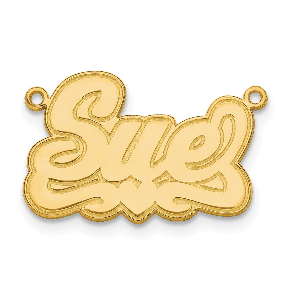 Sterling Silver/Gold-plated Etched Heart Name Plate