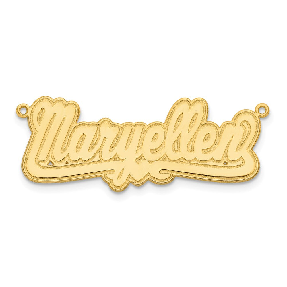 Sterling Silver/Gold-plated Etched Heart Name Plate