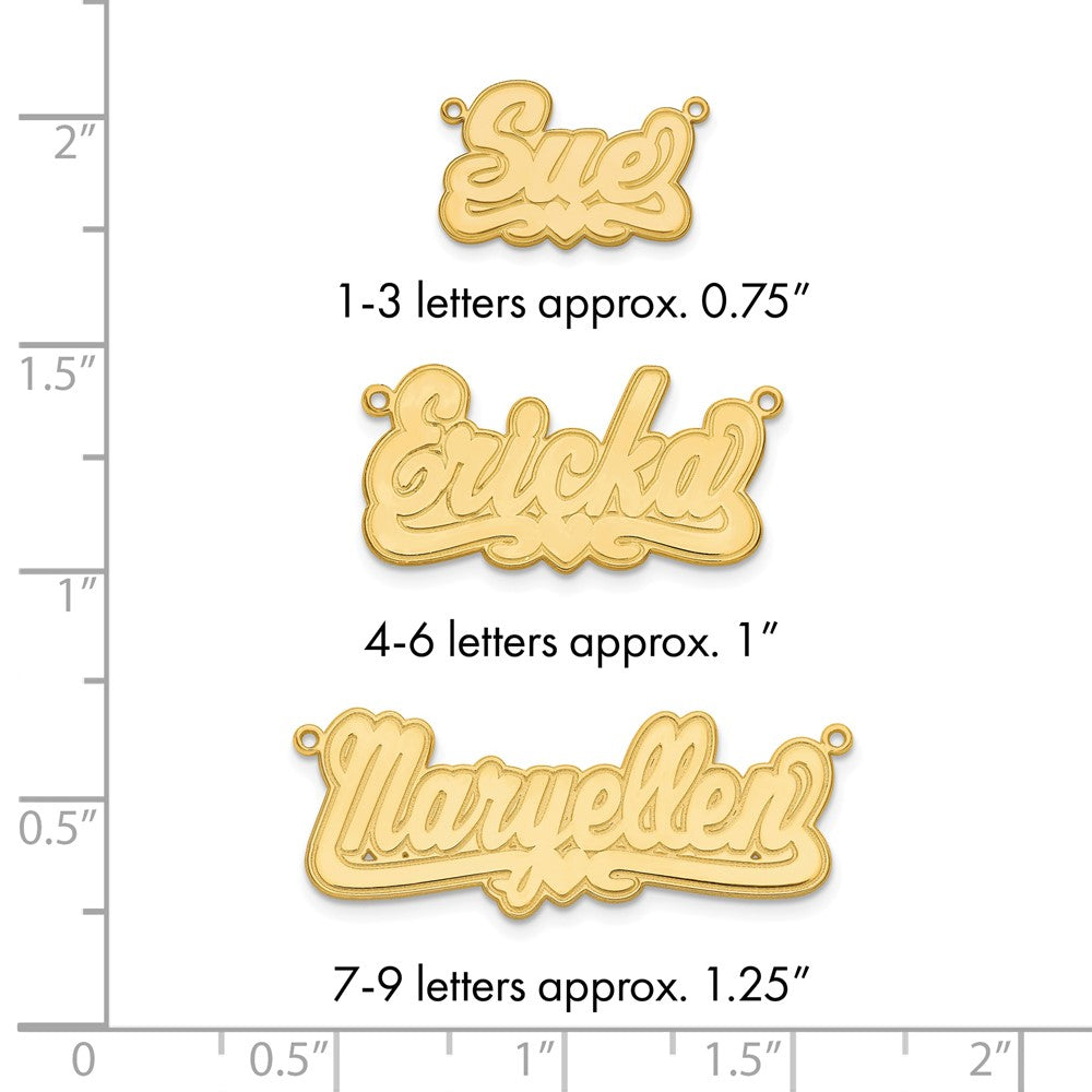 14k Yellow Gold Etched Heart Name Plate