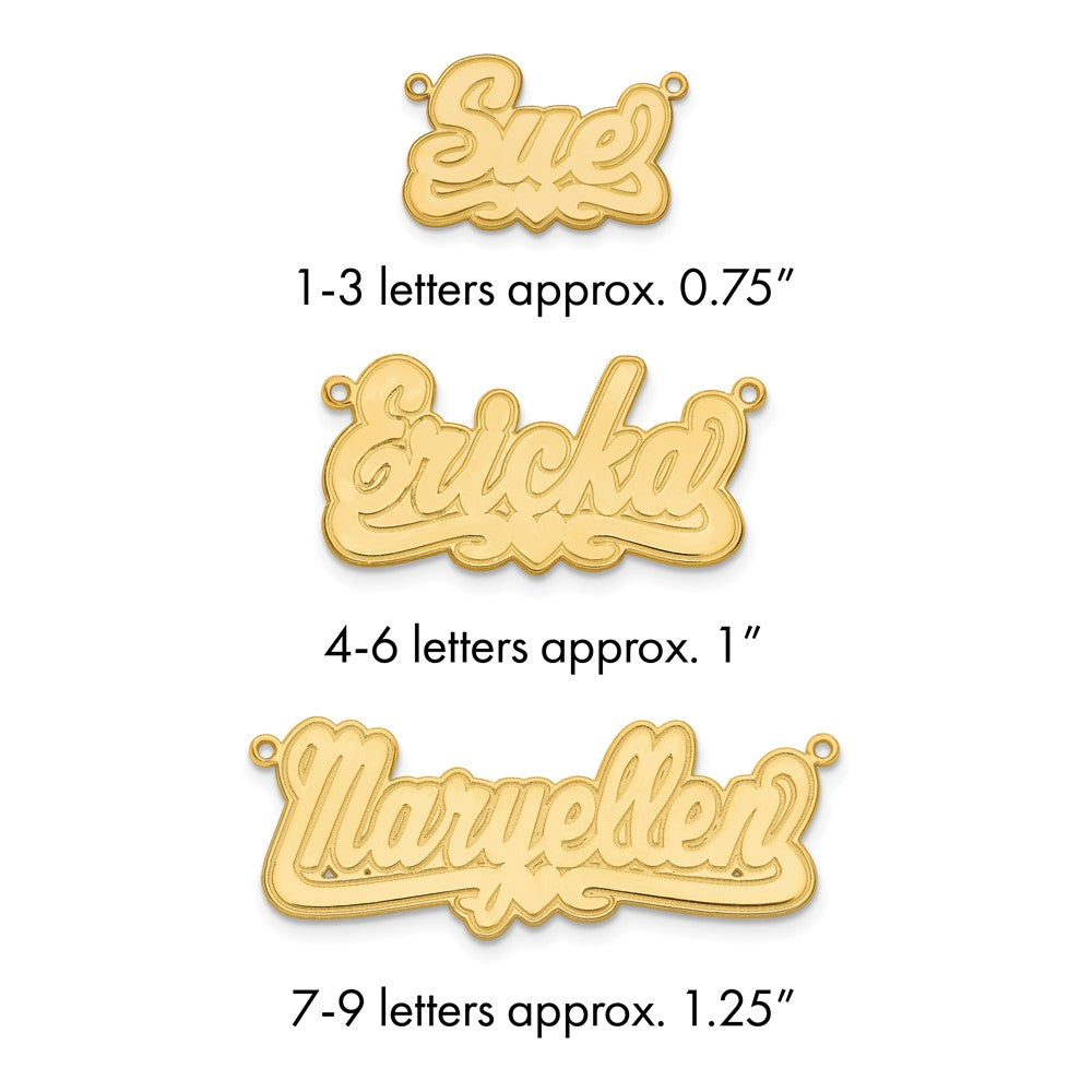 Sterling Silver/Gold-plated Etched Heart Name Plate