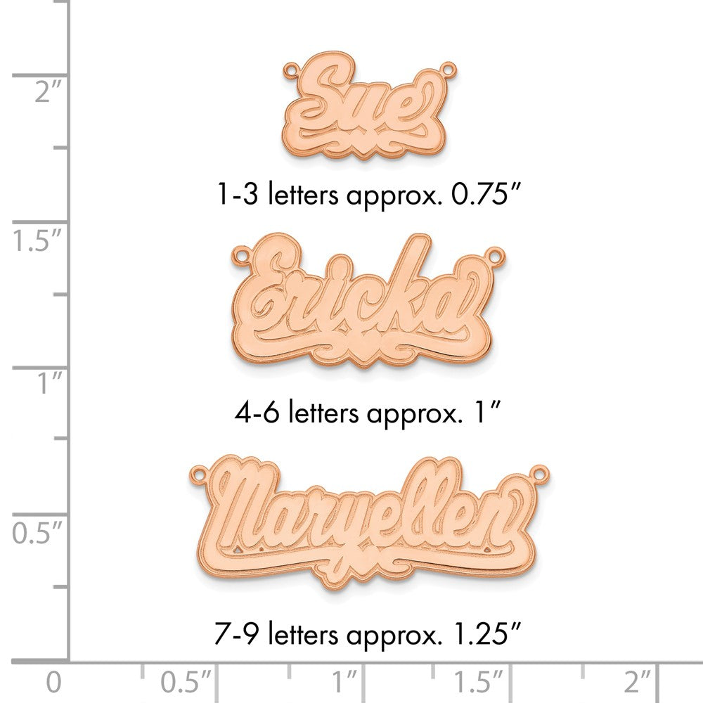 14k Rose Gold Etched Heart Name Plate