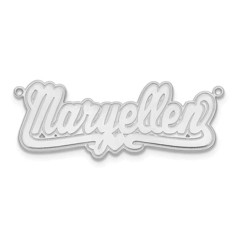 14k White Gold Etched Heart Name Plate