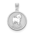 10k White Gold Dog Pendant