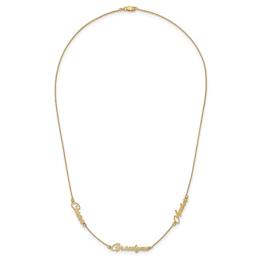 Sterling Silver/Gold-plated Brushed 3 Name Necklace