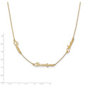 14k Yellow Gold Brushed 3 Name Necklace