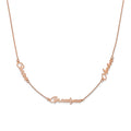 Sterling Silver/Rose-plated Brushed 3 Name Necklace
