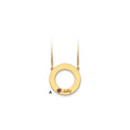 14KY 1 Name and Birthstone w/ 14k Bezel Cut Out Circle Necklace