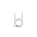 10KW 1 Name and Birthstone w/ 14k Bezel Cut Out Circle Necklace