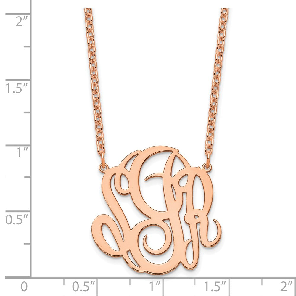 Sterling Silver/Rose-plated Monogram Necklace