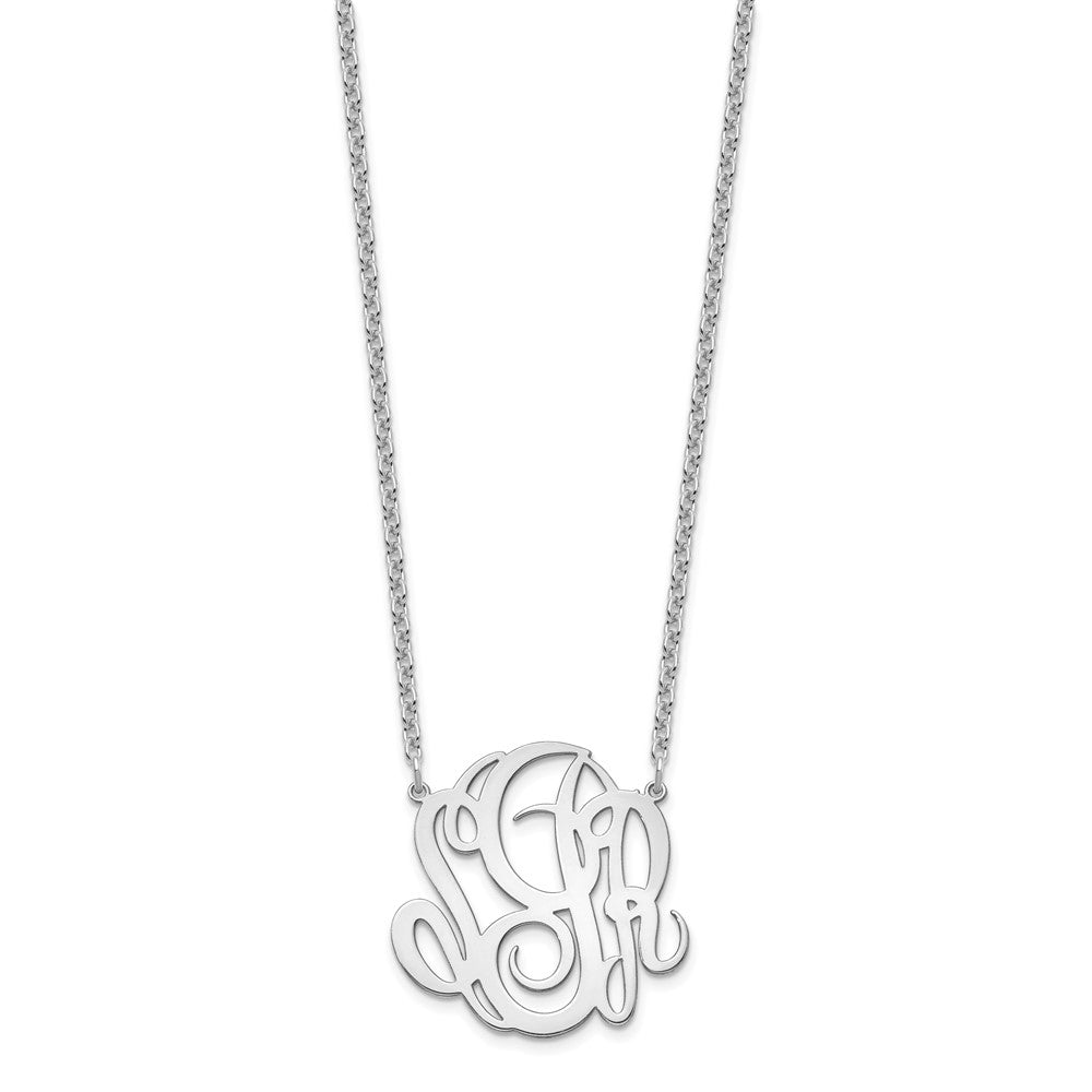 Sterling Silver/Rhodium-plated Monogram Necklace