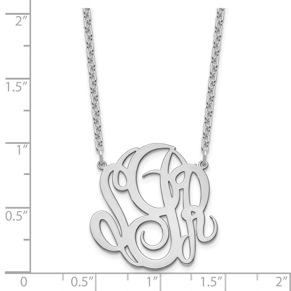 Sterling Silver/Rhodium-plated Monogram Necklace
