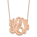 14k Rose Gold Etched Monogram Necklace