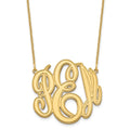 14k Yellow Gold Etched Monogram Necklace