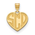 Sterling Silver/Gold-plated Etched Monogram Heart Pendant