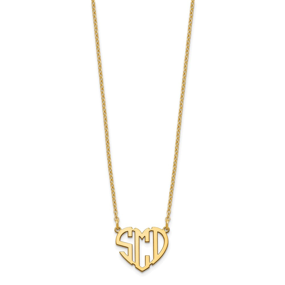 Sterling Silver/Gold-plated Heart Monogram Necklace